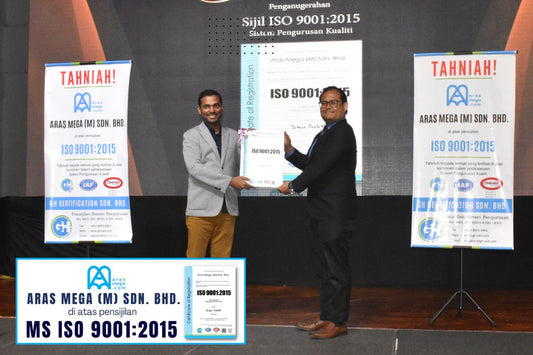 Aras Mega diiktiraf Pensijilan MS ISO 9001:2015