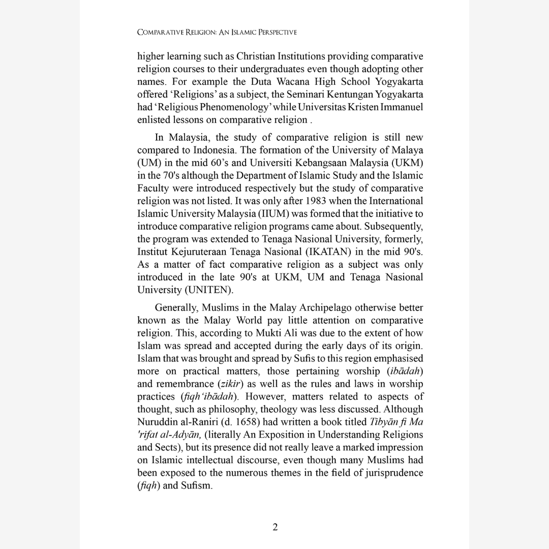 Comparative Religion: An Islamic Perspective