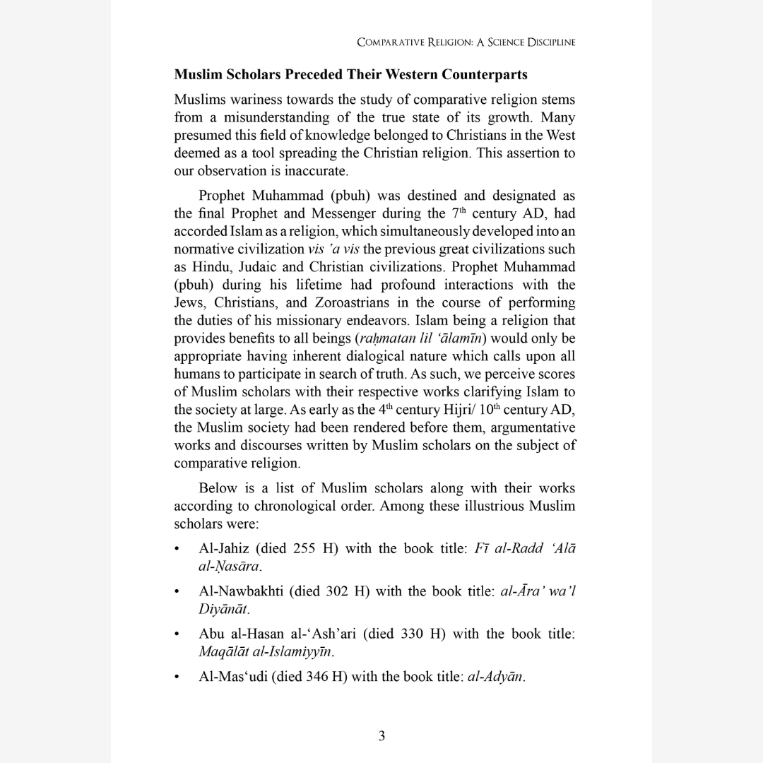 Comparative Religion: An Islamic Perspective
