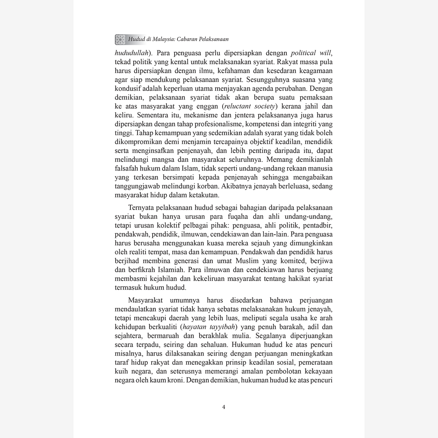 Hudud Di Malaysia: Cabaran Perlaksanaan