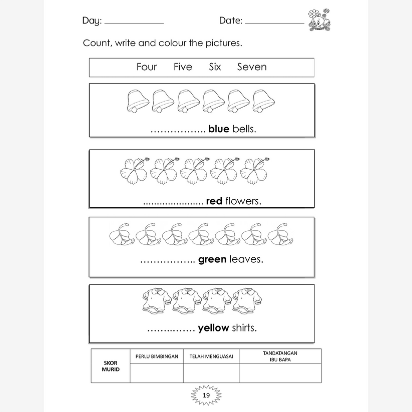 Lembaran Kerja Prasekolah: English – arasmega.com