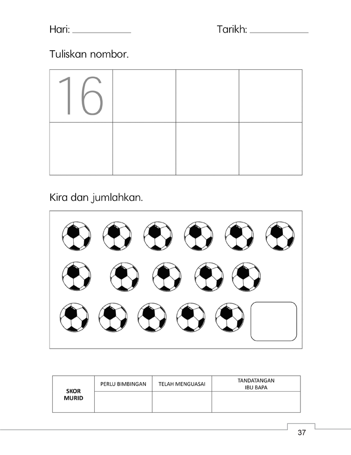 Lembaran Kerja Prasekolah: Matematik